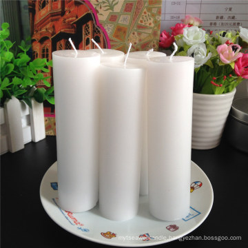 Paraffin Wax 10X10cm Pillar Candles White Unscented